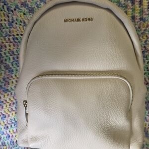 Michael Kors Cream Leather Backpack